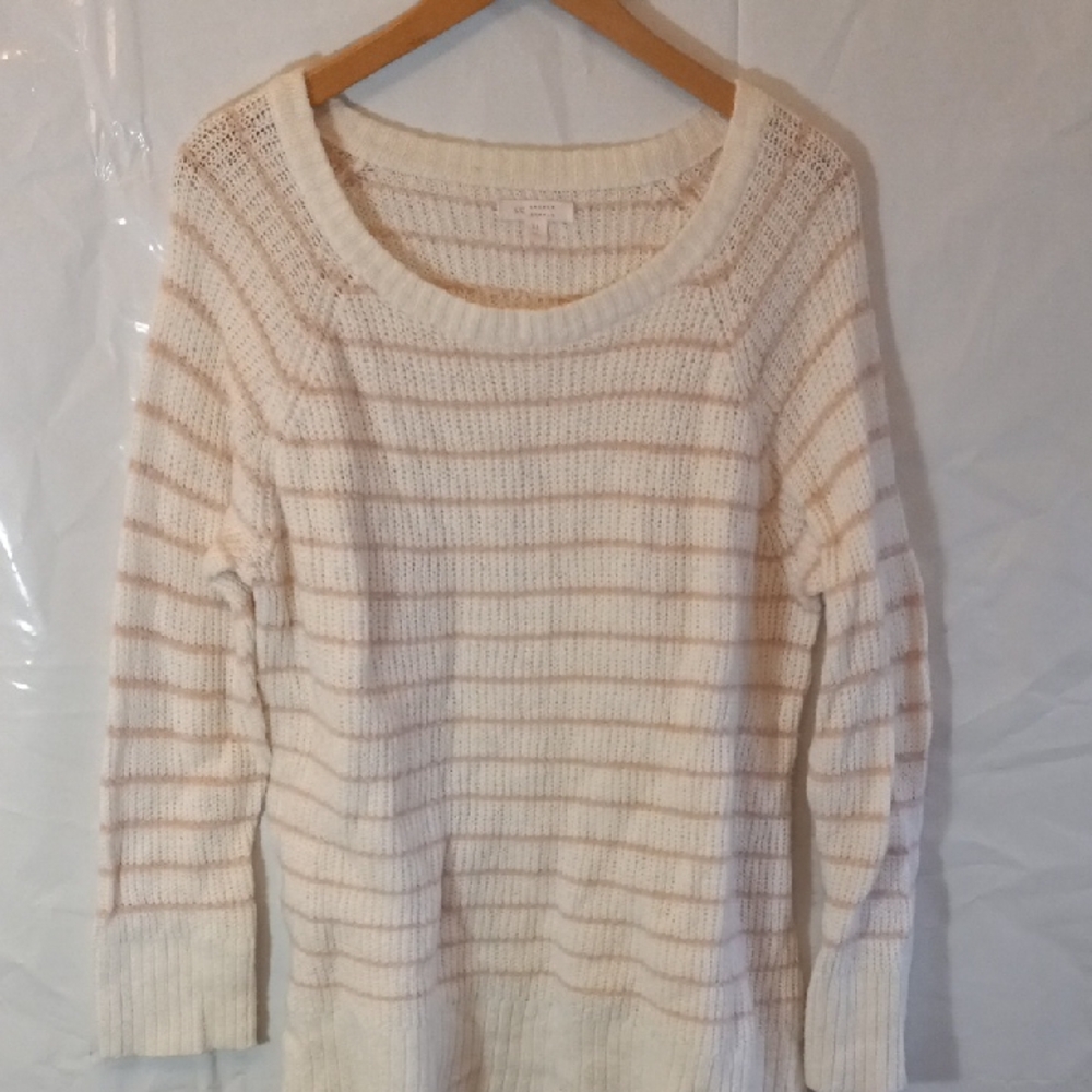 Size XL LC Lauren Conrad Soft Pink And White Striped Long Sleeve Sweater